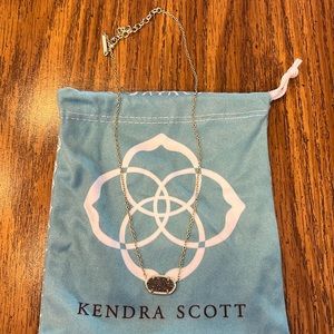 Kendra Scott Elisa Gold Pendant in Platinum Drusy